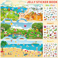 6 Sets Reusable Sticker Book for Toddlers 3-6 - Weather+Insect+Beach - image 4