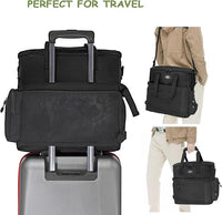 WOLT Dog Travel Bag Dog Bag for Traveling and Supplies with 2 Collapsible Bowls, 2 Food Containers, 1 Place Mat, Black