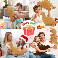 Dino Nugget Pillow Plush, Dinosaur Chicken Plush Nuggets Pillow Funny Birthday Gifts for Boys - Golden Kentrosaurus / Small - image 2
