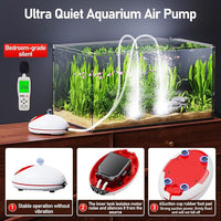 1w Ultra Quiet Aquarium Air Pump, Aquarium Aerator Adjustable Airflow, Single Hole Suitable for 20 to 40 GPH Fish Tank