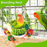 KATUMO Bird Nest, Conure Breeding Bed Parrotlet Snuggle Nest Lovebird Bed Bird Swing Bed for Small - 5.5"L x 5.5"W x 3.0"Th / Green - image 4