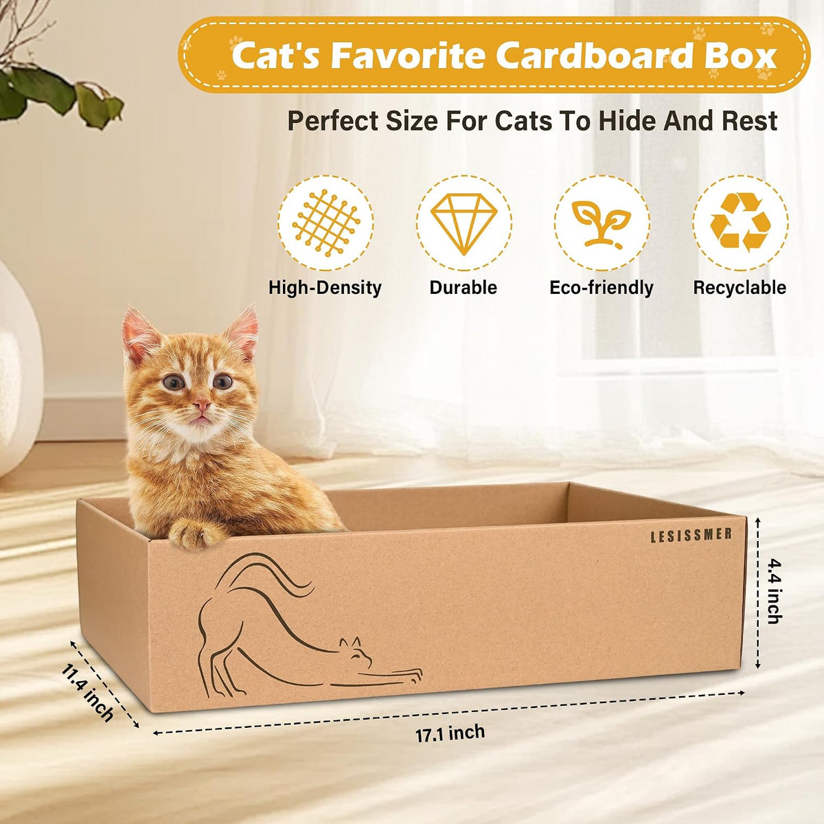 Cat Wall Scratcher, Art Cat Scratching Board for Indoor Cats – Essentials for Cats - Van Gogh-1 - image 4