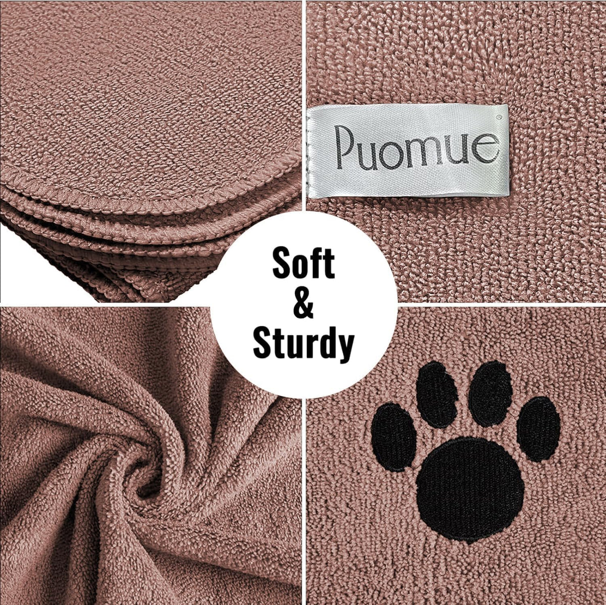 Puomue 2 Pack Microfiber Dog Towels for Drying Dogs - Brown / 40 x 23.6 inches - 2 Pack - image 2