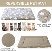 4 Pcs Dog Crate Pads Soft Warm - Rectangular 18 x 14 x 1.6 Inch / Star / Apricot - image 3