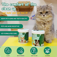 Pet Finger Wipes for Ear and Teeth - 120 Count Cleaner Finger Wipes for Dog and Cat, Dental Ear Care Wipes, Hypoallergenic Dog Wipes to Remove Plaque Tartar, Relieve Ear Itching and Inflammation