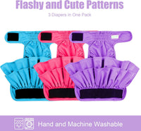 wegreeco Dog Diapers Female - Large (Pack of 3) / Purple, Blue, Red - image 2