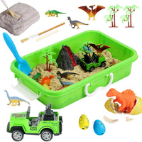 AGENTLAN Ocean Sensory Bin with Sensory Sand - DINOSAUR