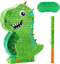 JOYIN Pumpkin Piñata Set, Foldable 10.5 x 16 Inch Jack-O’-Lantern Piñata with Stick and Blindfold - Dinosaur Pinata Set-3pcs