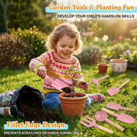 Katroiy 6 piece kids gardening tools with metal heads and wooden handles - view 7
