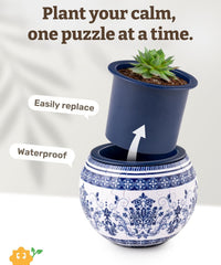 PieceRelax Unique 3D Puzzle Planter, 80 Plastic Pieces [K1101] - Classic Ornamental Style - image 2