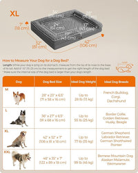 Feandrea Orthopaedic Dog Bed for Large Dogs, Waterproof Dog Sofa Bed with Removable Washable Cover, 42 x 32 x 7 Inches, Slate Gray UPGW253G02