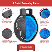 Warren London 2in1 Grooming Glove for Dogs & Cats | Reversible Design Pet Brush with Smooth Side for Clothes & Furniture | Soft Mitten Contours for Comb & Massage