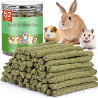 52Pcs Rabbit Chew Sticks, Guinea Pig Toys - 52P-Green-Set