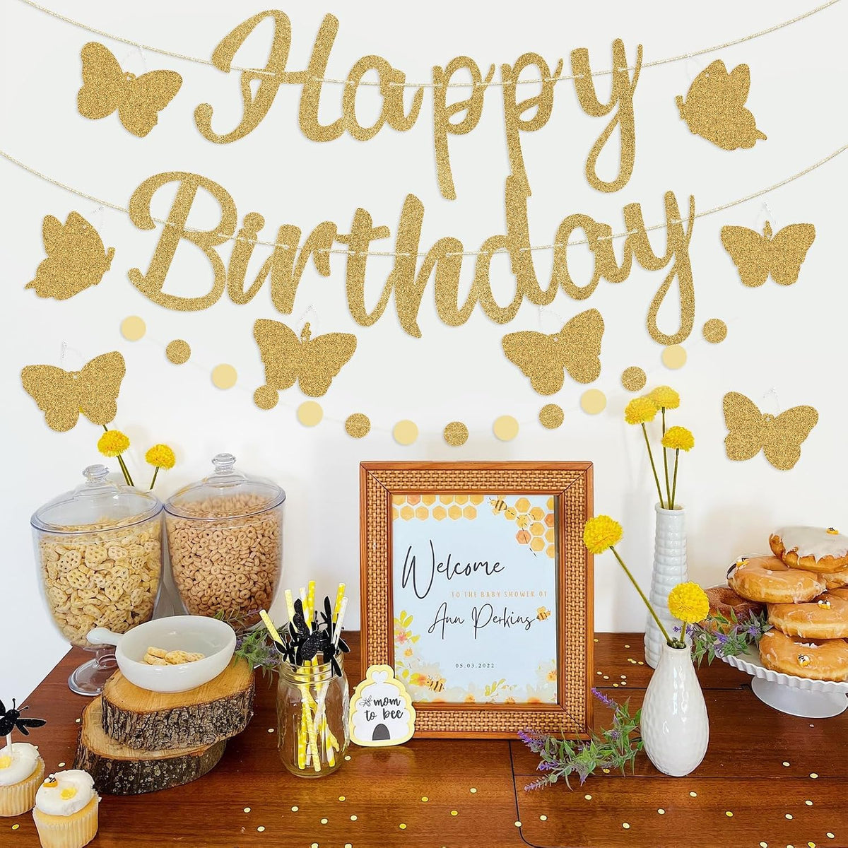 Halloween Birthday Banner - Gold / Butterfly - image 4