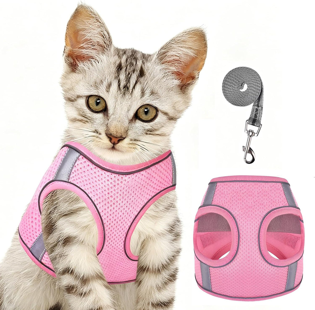 Cat Harness and Leash Set - pink-2 / Large(chest:16''-20'')