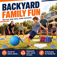 Jenaai blue kickball set with 10 inch ball, rubber bases, cones, scoreboard and pump - view 20