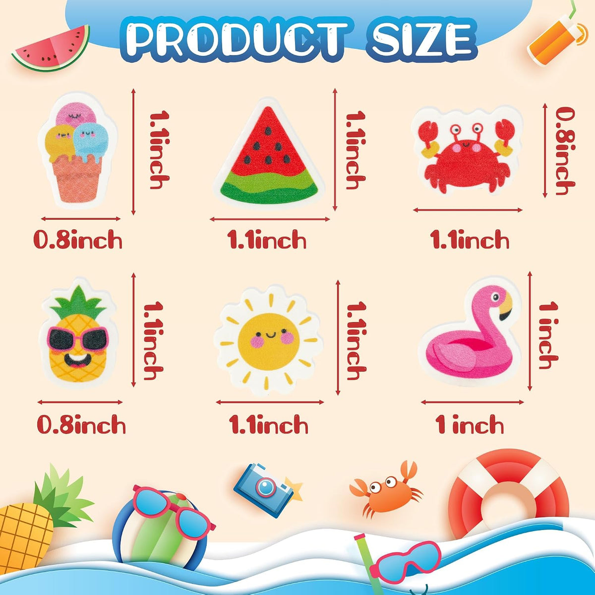 Yopyame 60 pack fall mini erasers shaped like maple leaves, pumpkins, acorns and bears - view 19