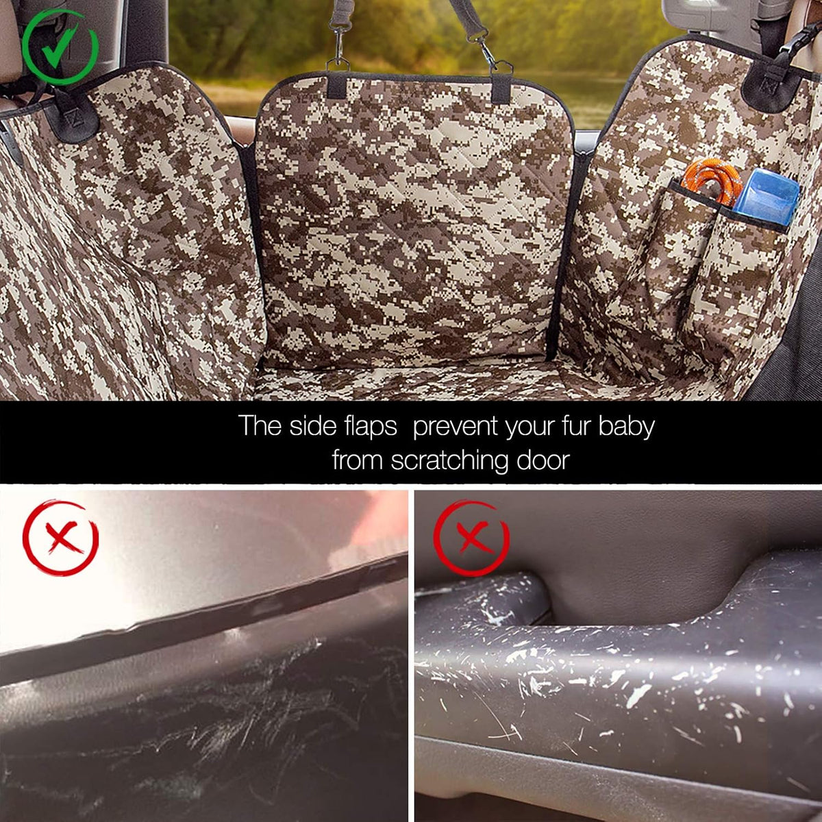 Luxury Dog Car Seat Cover for Back Seat Breathable Mesh Window Dog - Truck / Camouflage - image 4
