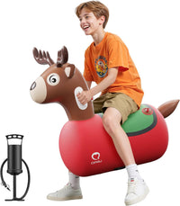 QPAU Inflatable Dinosaur Bouncy Hopper Toy - Reindeer / 1 Pack