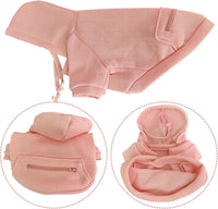 Dog Hoodies for Small Dogs with Zipper Pocket - Pink / Large - image 3