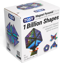 TOSY Magnet Pyramid Glow - 1 Cube Transforms into 1 Billion Shapes, 12 Pieces, 243 Magnets - Stone (Set of 1)