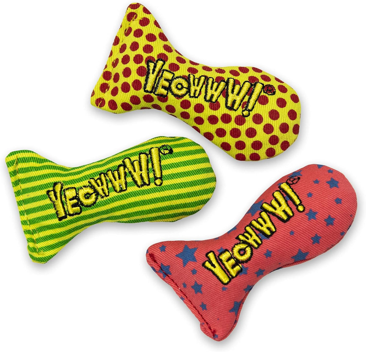 Yeowww! Catnip Stinkies Catnip Sardine Cat Toy, Dots - Red/Blue / Pack of 2 - image 4