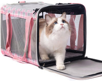 Large Cat Carrier Dog Carriers Soft for Small Medium Cats Puppies Up - Pink