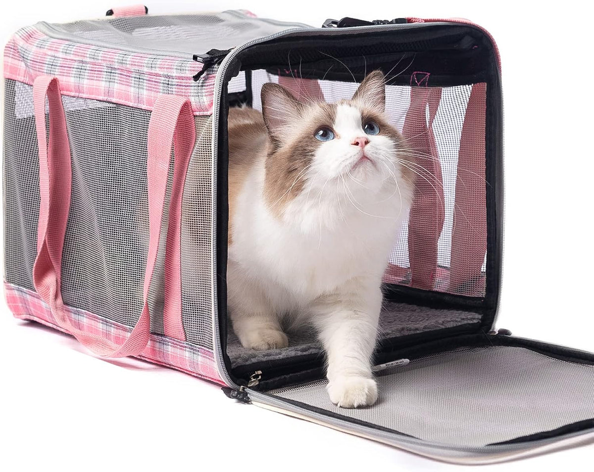 Large Cat Carrier Dog Carriers Soft for Small Medium Cats Puppies Up - Pink