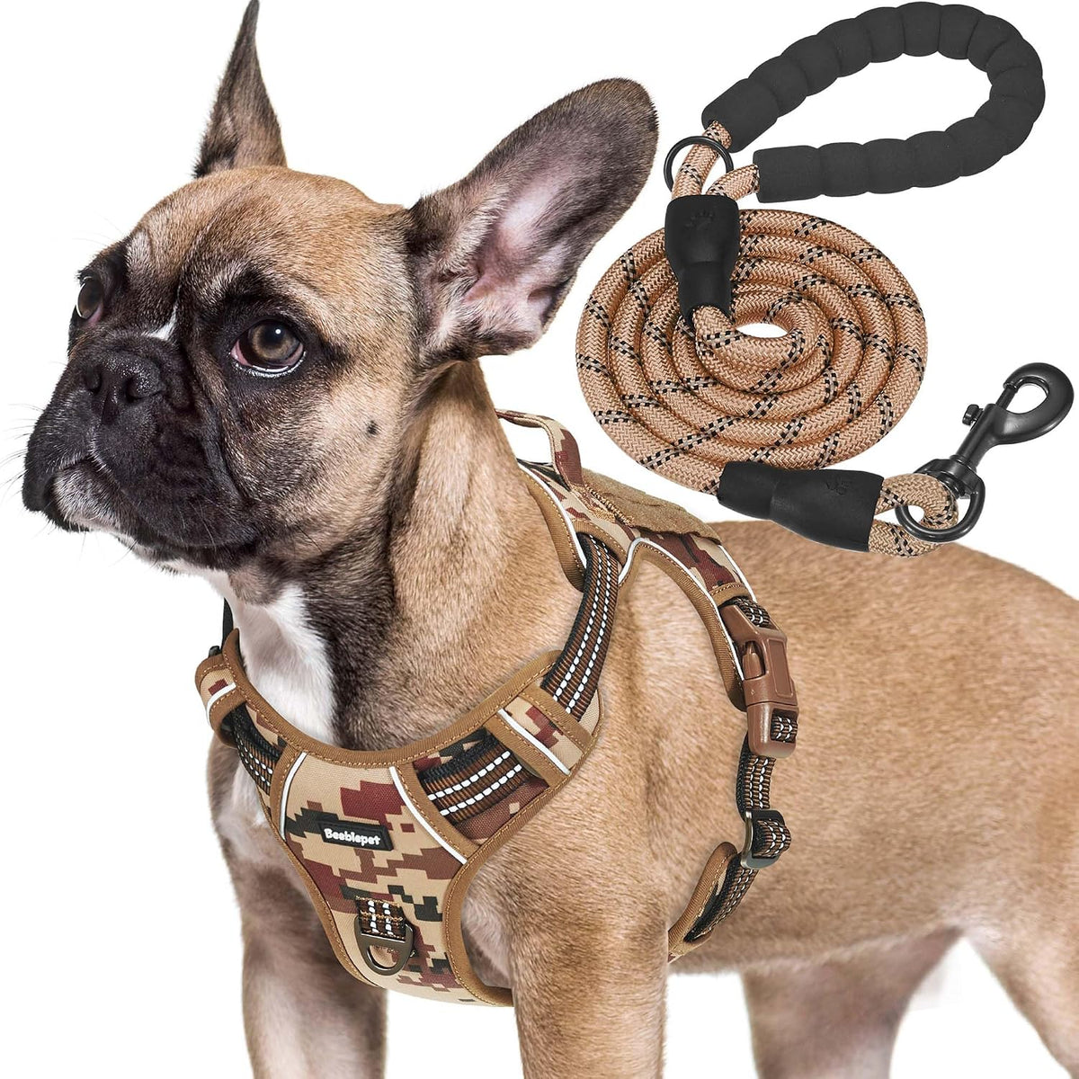 Beebiepet Tactical No Pull Dog Harness with Leash - Desert Camo / Medium