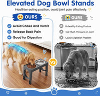 XIAZ Elevated Dog Bowls Large Breed Raised Dogs Bowl Stand - D-Grey / Basic - image 3