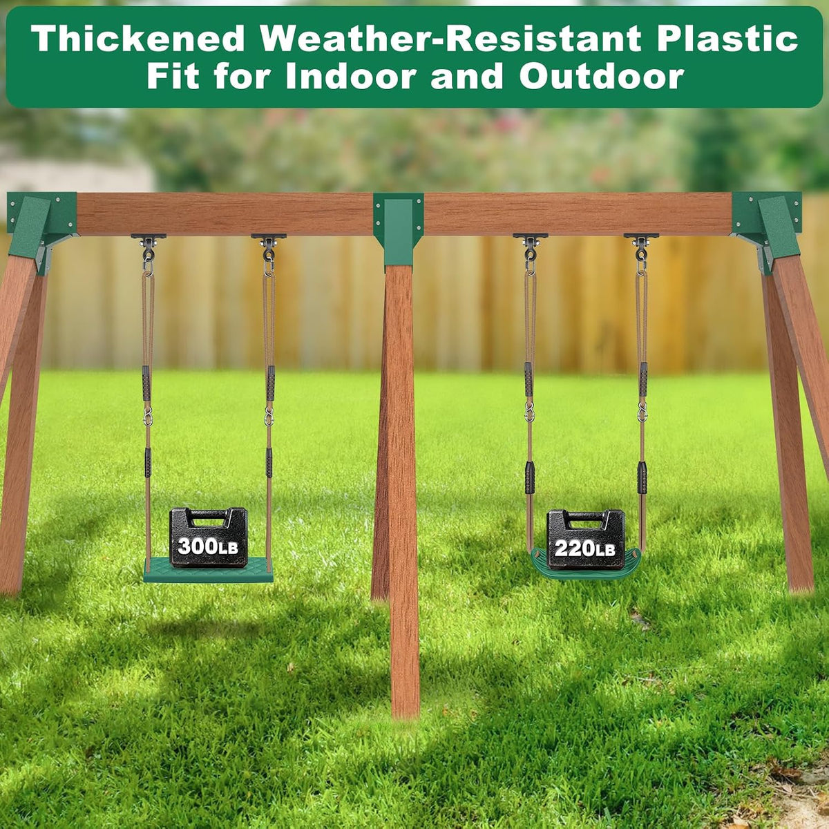 BeneLabel green A-frame middle swing set bracket made of powder coated steel - view 34