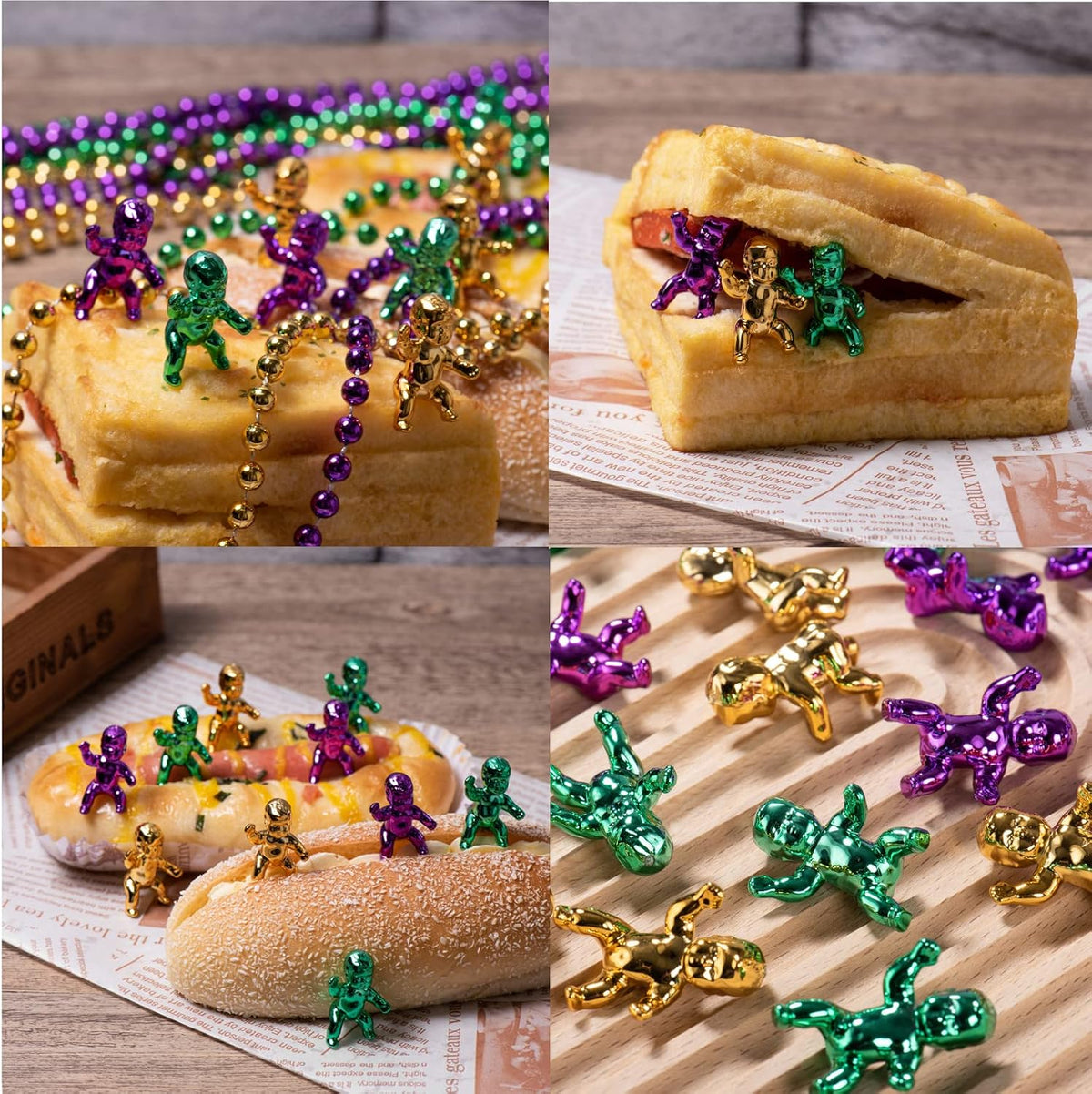 ZZYFGH 12 PCS Bead Necklace, 33'' Mardi Gras Beaded Necklaces – Fun for Kids & Family - Purple Gold Green - image 3
