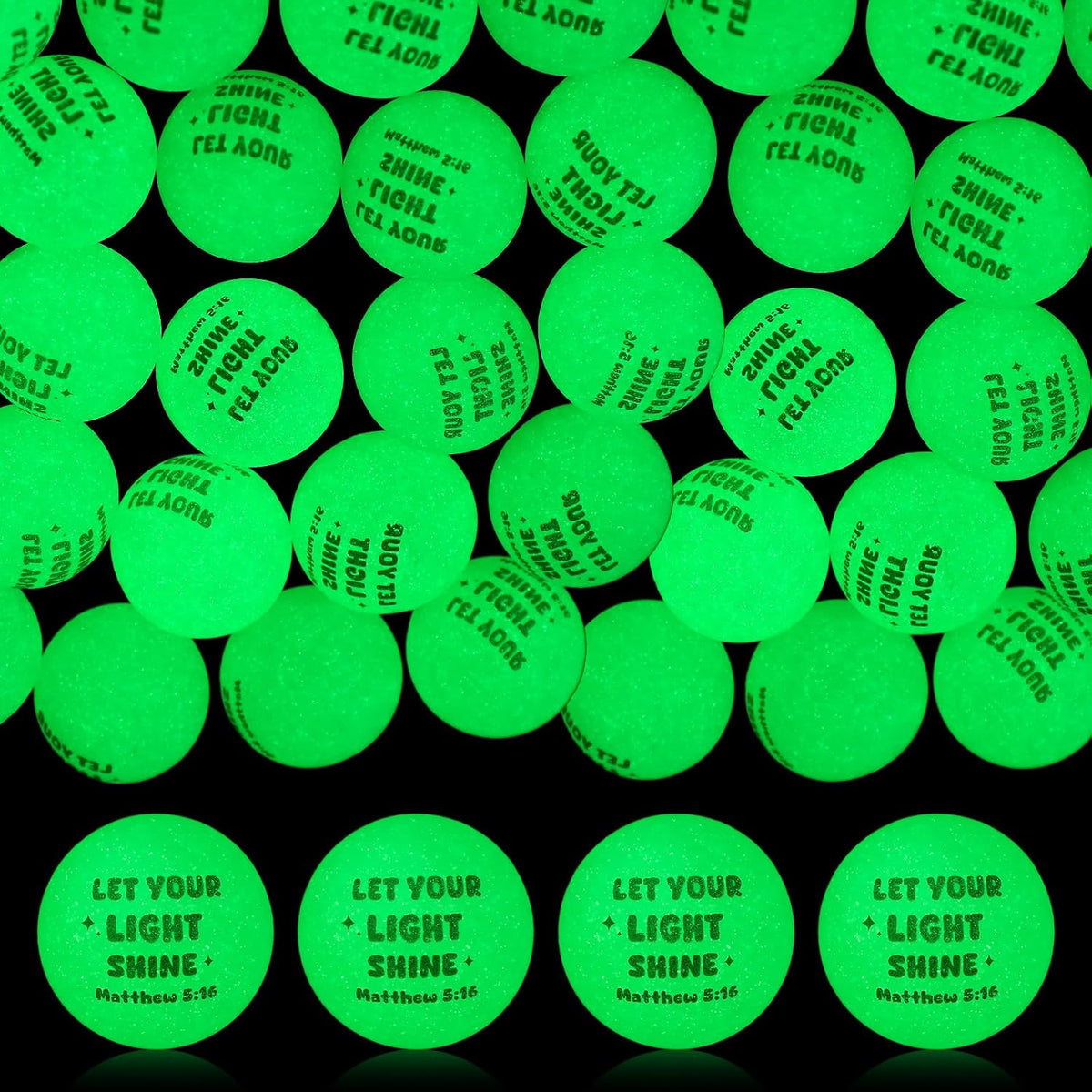 Seenelling 24 glow in the dark bouncy balls printed with Bible verses - view 10