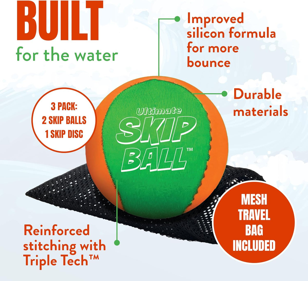 Activ Life The Ultimate Water Skip Balls - 2.2" / Green/Orange - image 4