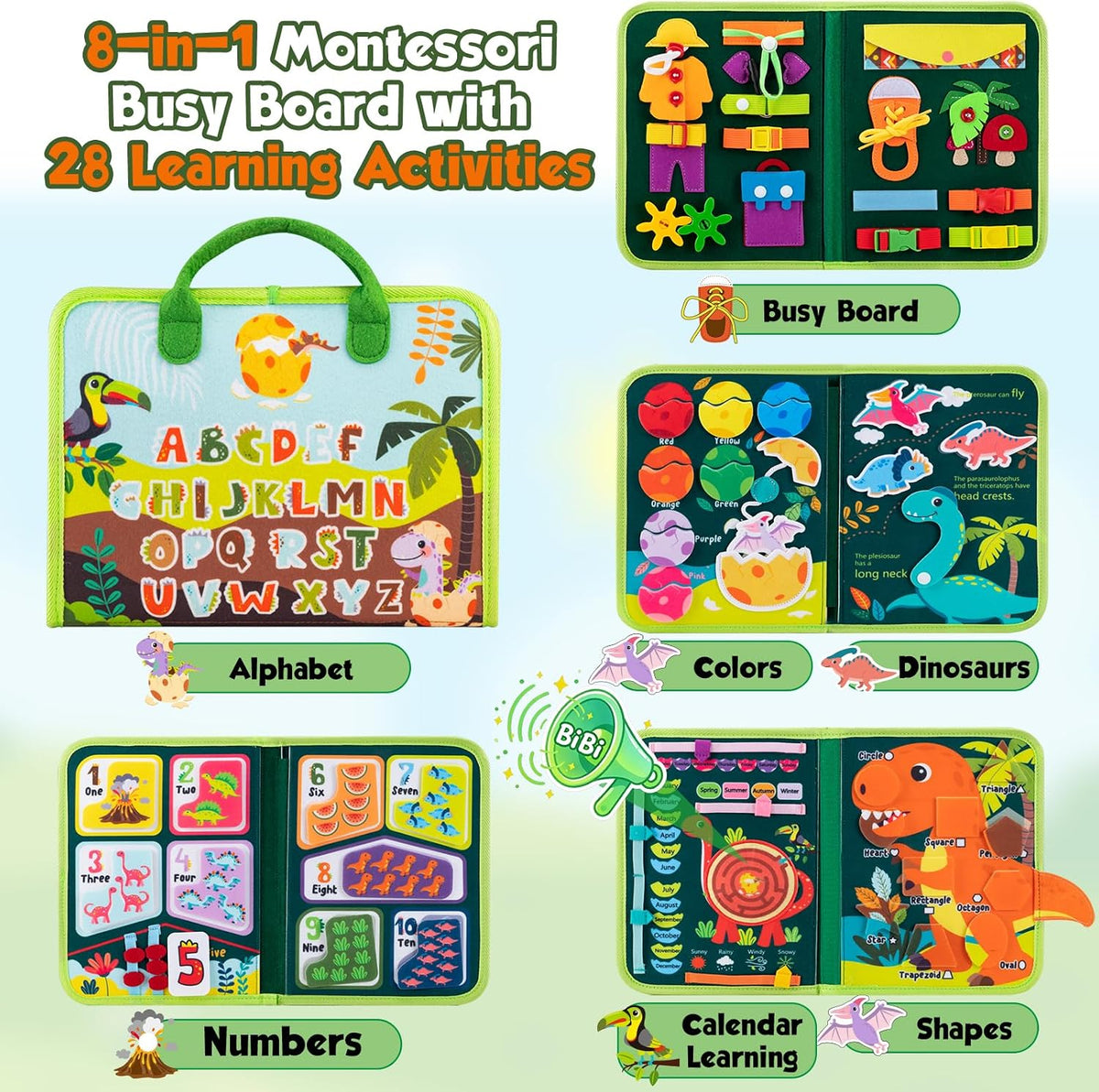 Winblo Toddler Busy Board - Light Green - image 2