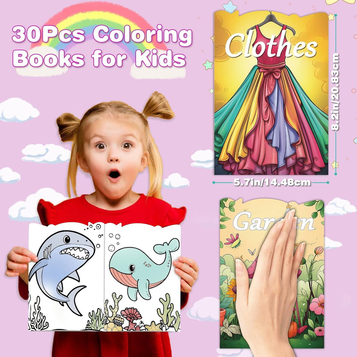 ADEVIAN 30-pack mini coloring books for kids with cartoon covers - view 2