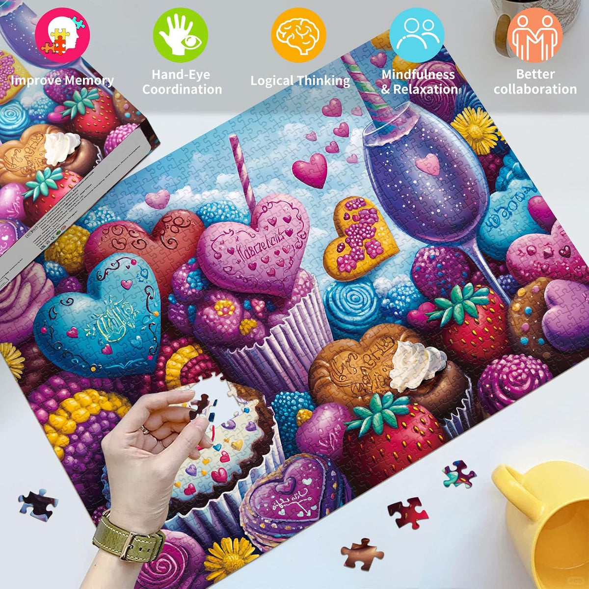 1000 Piece Puzzles for Adults, Premium Magic Book Jigsaw Puzzle – Fun for Kids & Family - Chocolate Delight - image 4