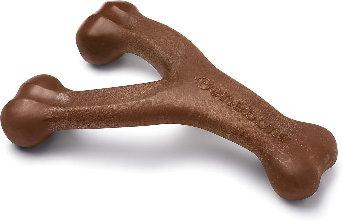 Benebone Wishbone Dog Chew Toy for Aggressive Chewers - REAL Peanut / Large