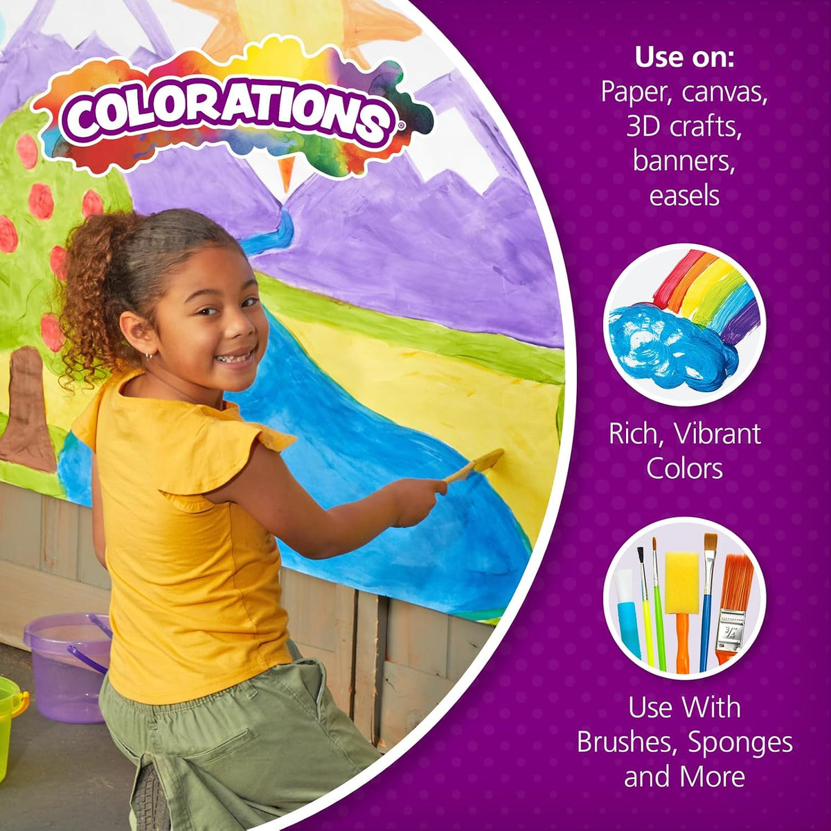 Colorations-WSTYE Washable Tempera Paint, Yellow, Non Toxic - image 4