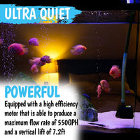 550GPH 30W submersible water pump with flow control valve and suction cups - view 2