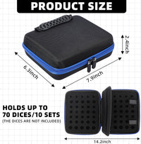 Aoriher 1 Pcs Dice Case with Removable Slotted Tray - Blue - image 2