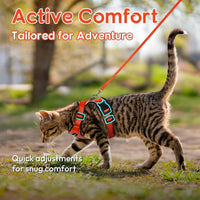 Cat Harness and Leash Set, Adjustable and Escape Proof - Reddish Orange / S - image 4