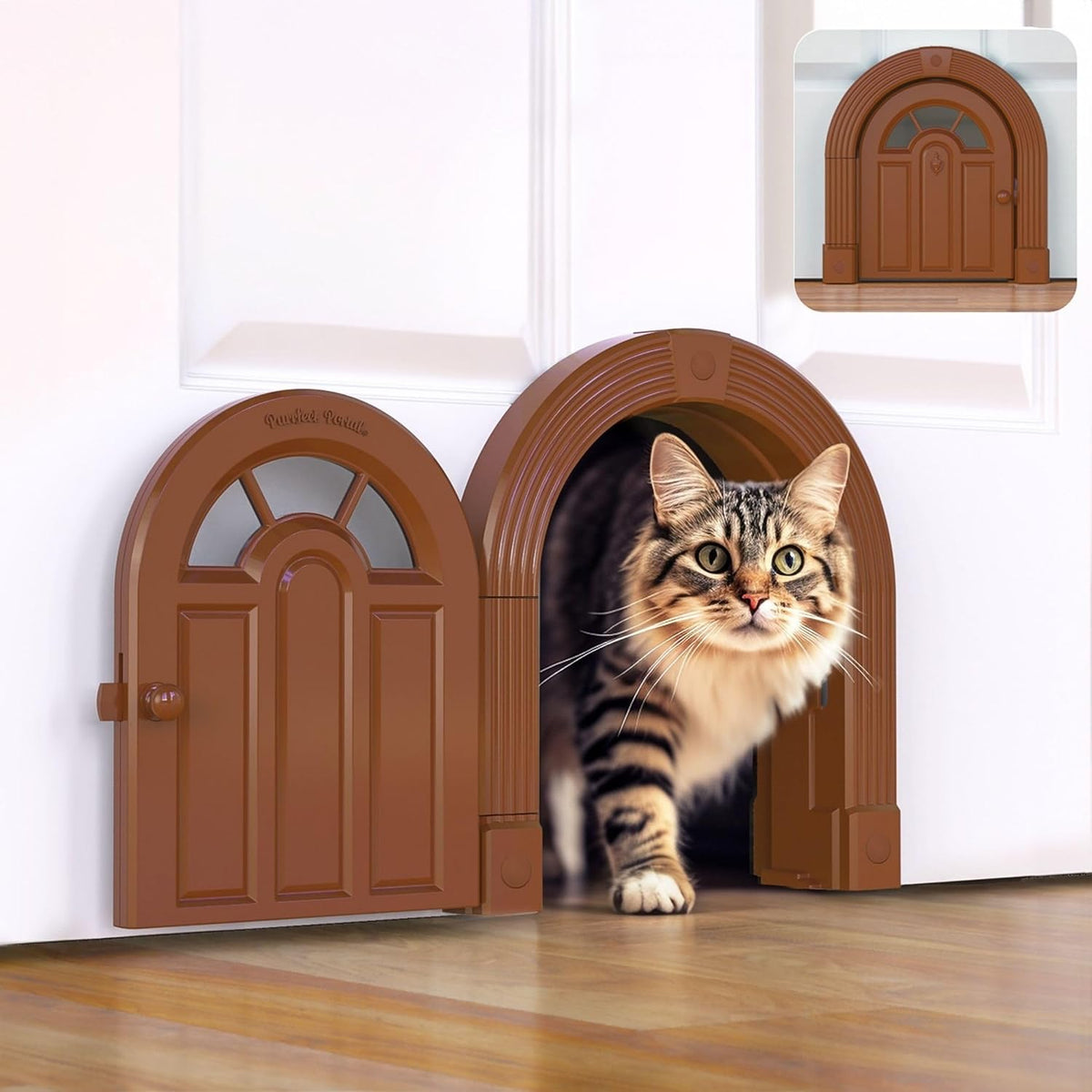 Purrfect Portal Meow Manor Extra Large Interior Cat Door - Brown
