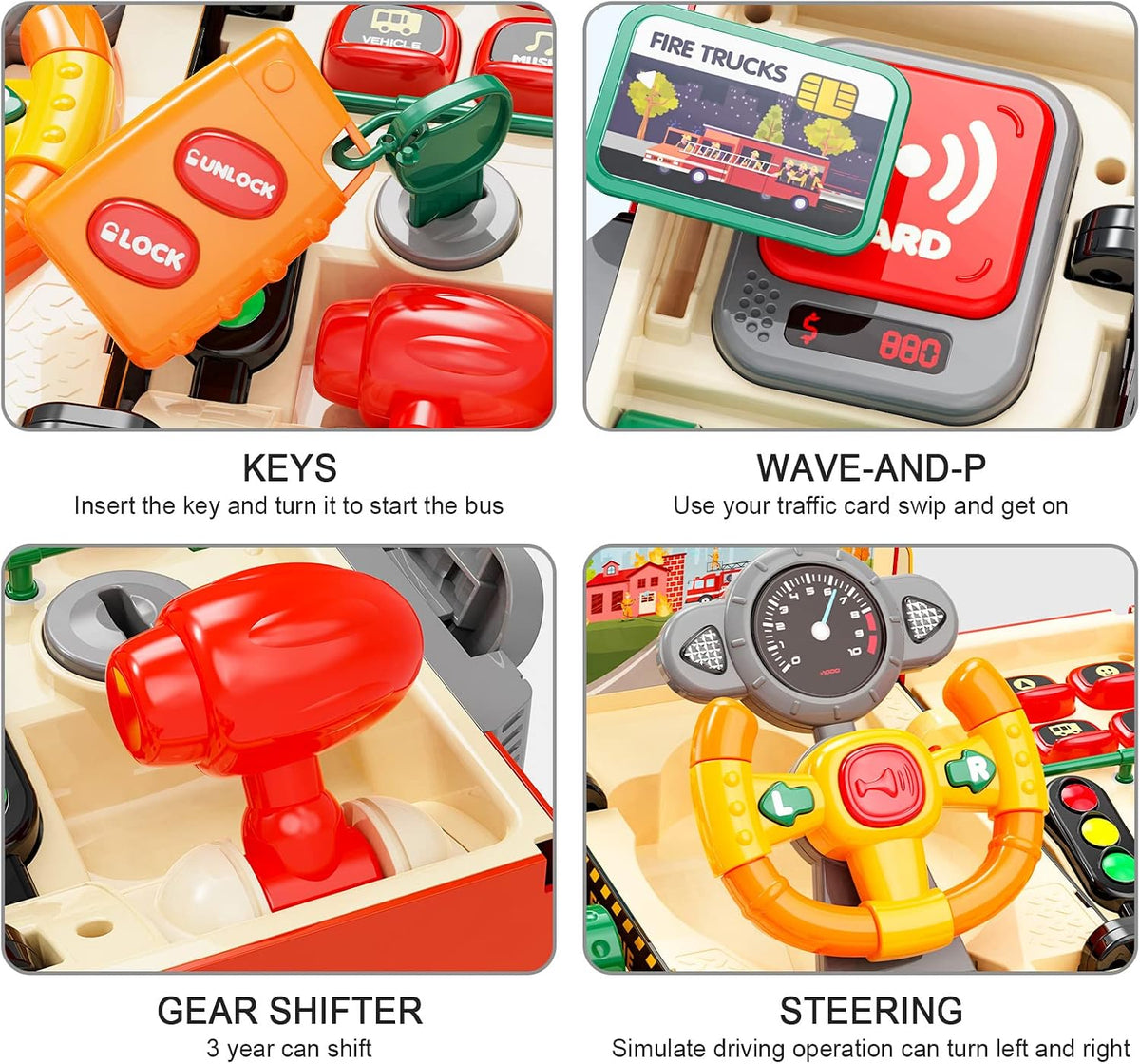 HONGTUO School Bus Toy with Sound and Light - Fire Toy - image 3