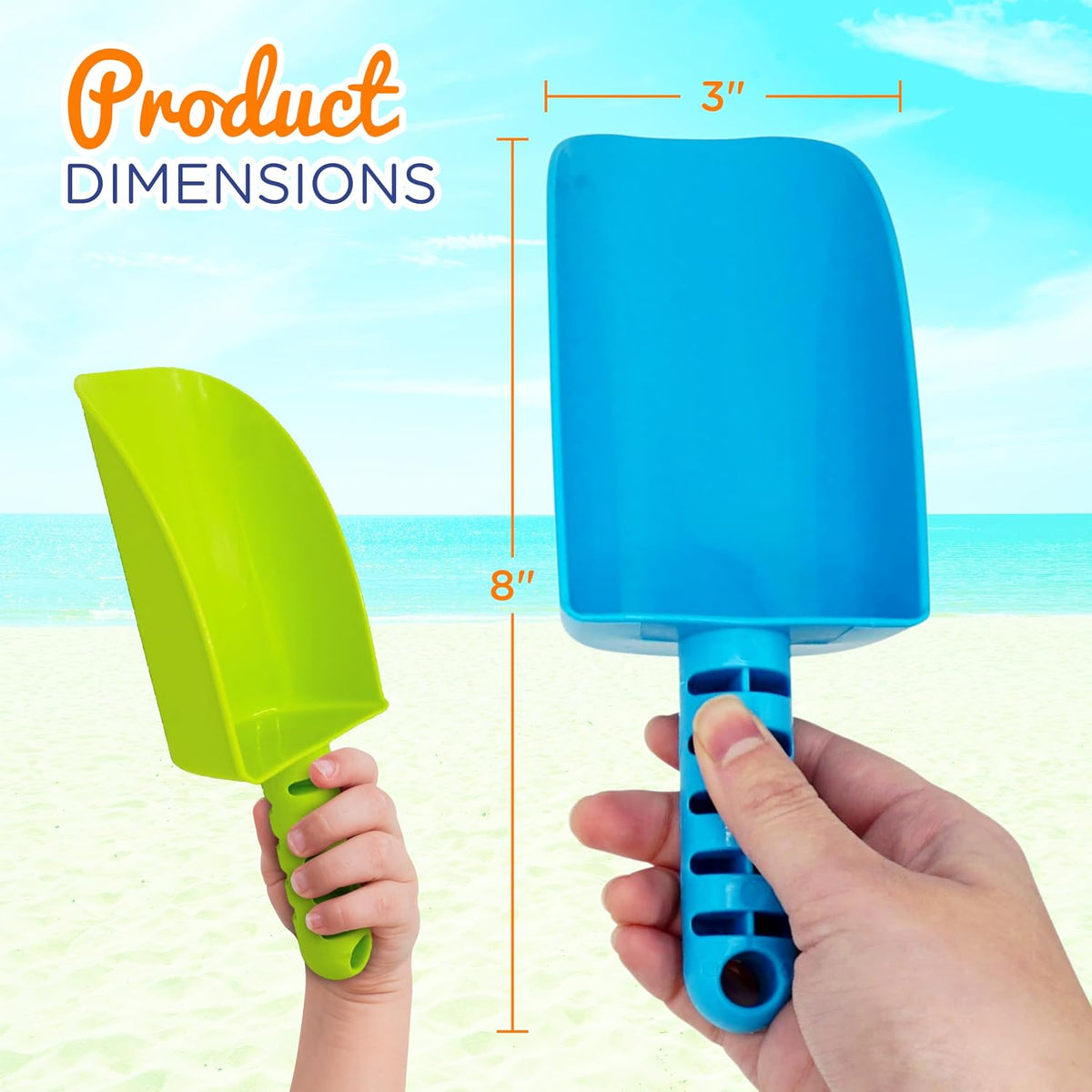 4E's Novelty Beach Shovels for Kids, Heavy Duty Plastic - image 3