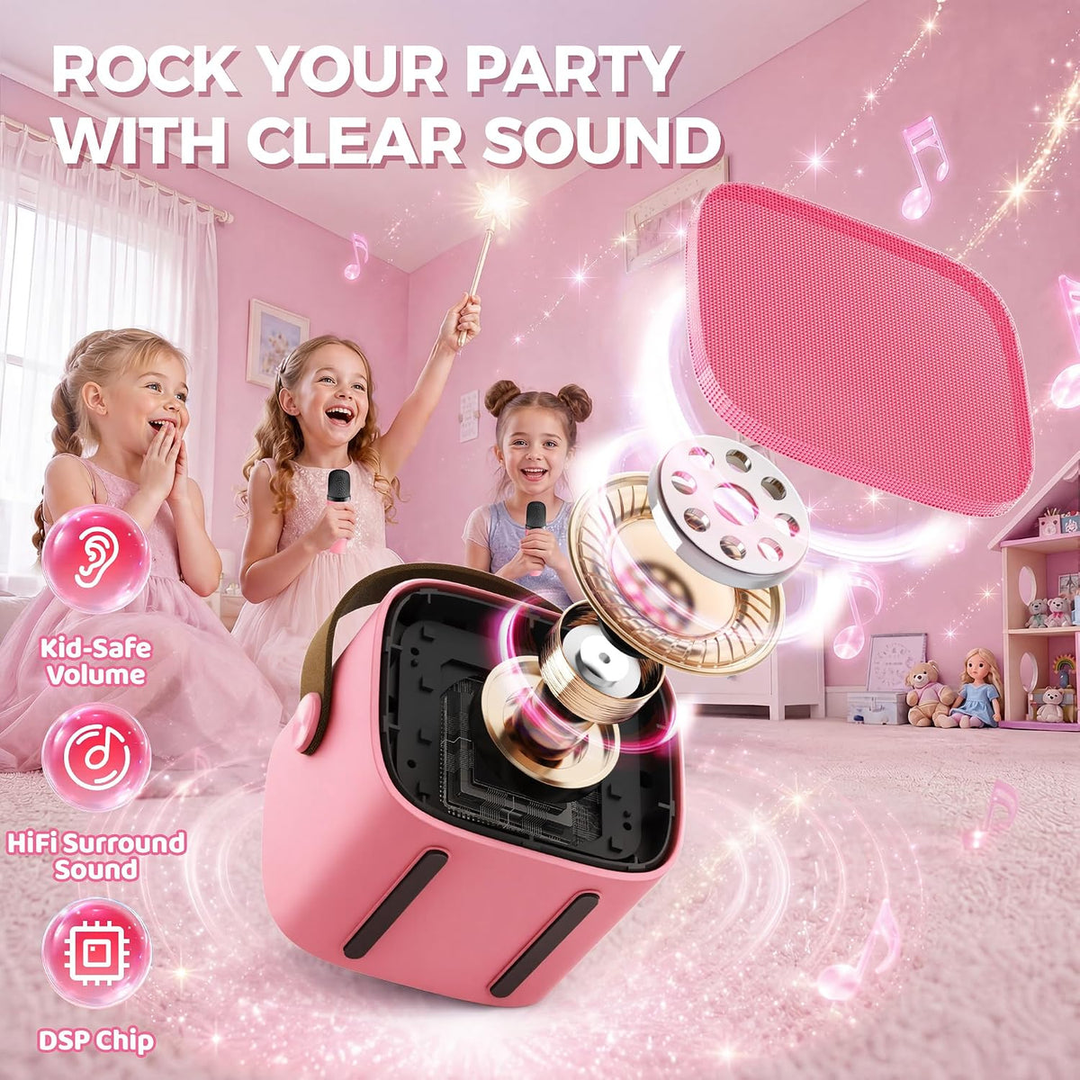 YLL Karaoke Machine for Kids - Rose - image 3