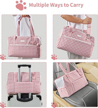 Machamie's Luxury Pet Carrier - Mesh Windows, Soft Cat & Small Dog Carrier, Fashionable Cat & Dog Purse, 15 lb Max