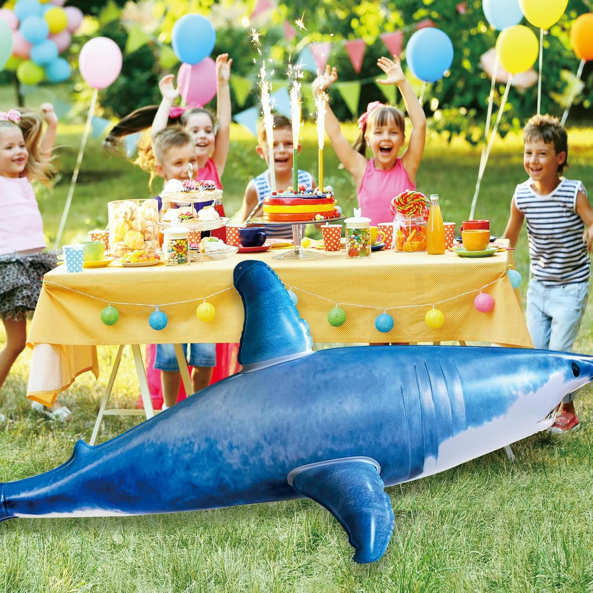 Huge Inflatable Shark Pool Toy - Blue - image 4