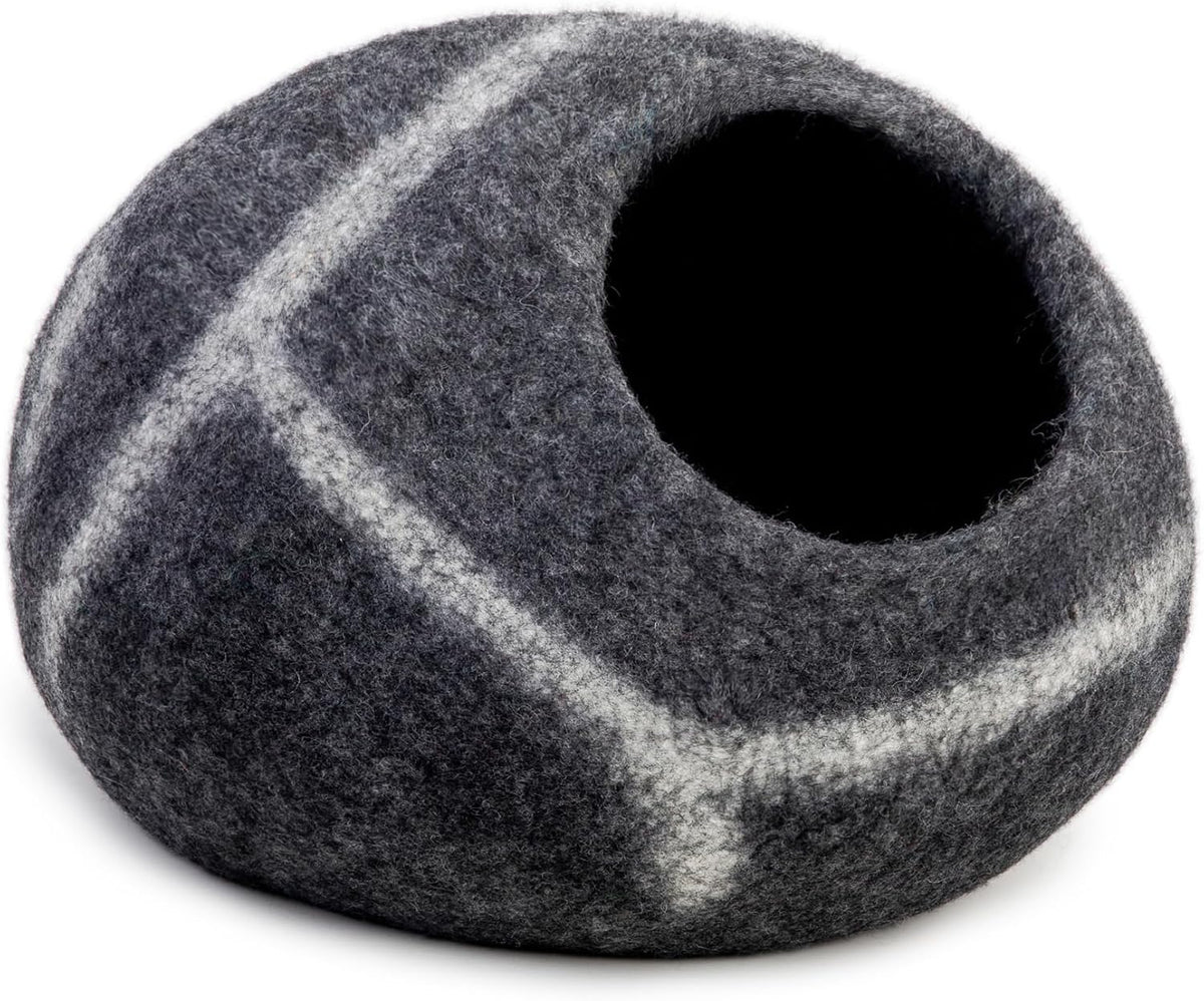 Woolygon Felt Cat Cave Bed, Merino Wool, Handcrafted – Essentials for Cats - Hide & Seek - image 2