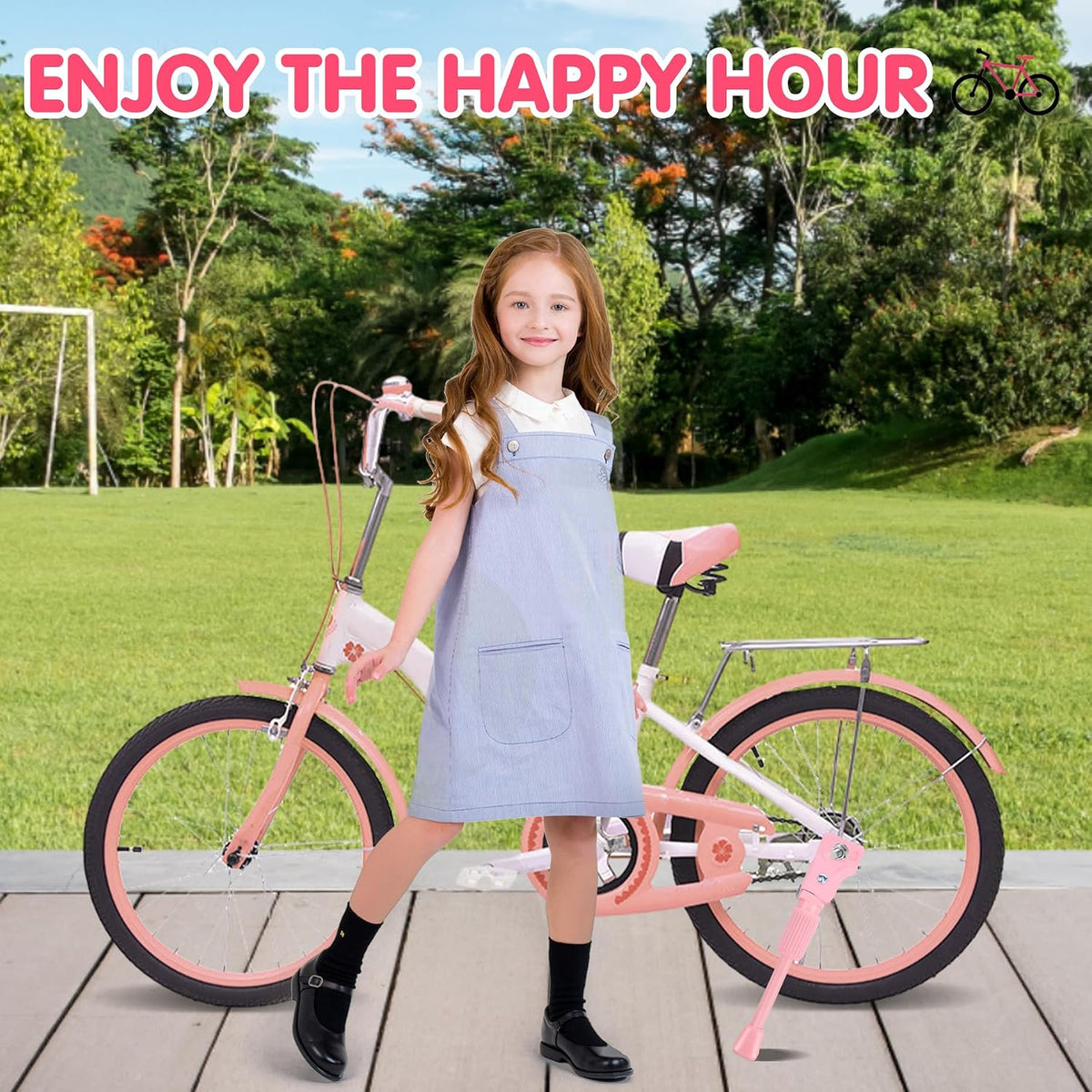 LEICHTEN Kickstand for Kids Bike - Pink / For 14 Inch Wheel Bike - image 2